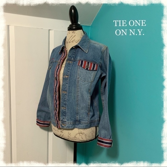 Tie ONE ON N.Y. Jean Jacket - Picture 1 of 8